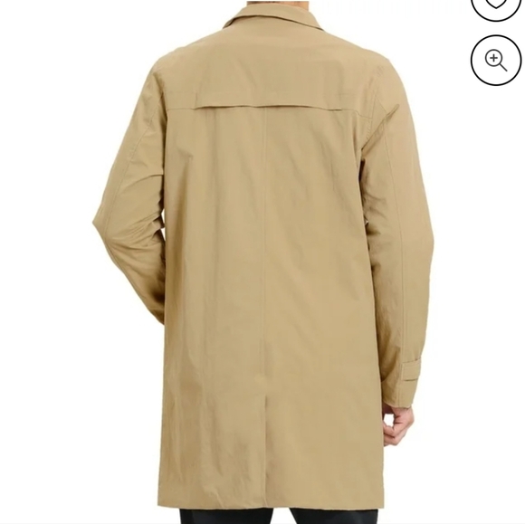 Lars Amadeus trench coat NWT sz. L two front flap pockets non wrinkle - Picture 2 of 7